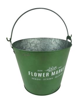 Preview: Zinkeimer "Flower Market" 23x19cm - 3 Farben -